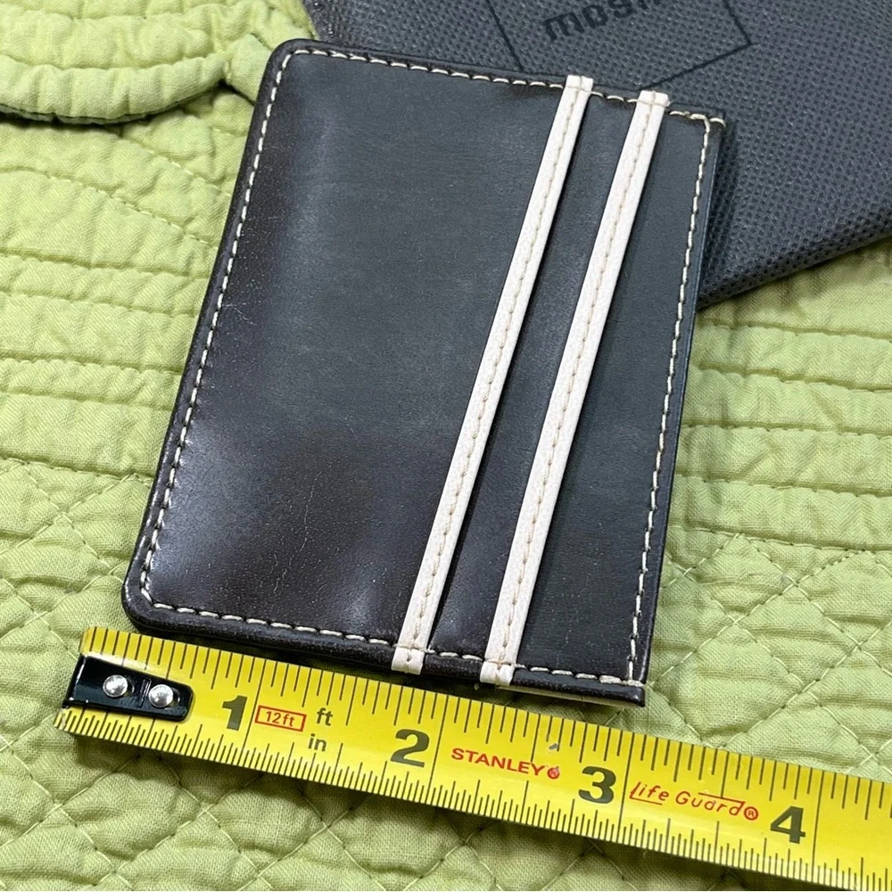 Moshi Lightweight Vegan Leather Slim Wallet, Deep Oak Brown, Like New